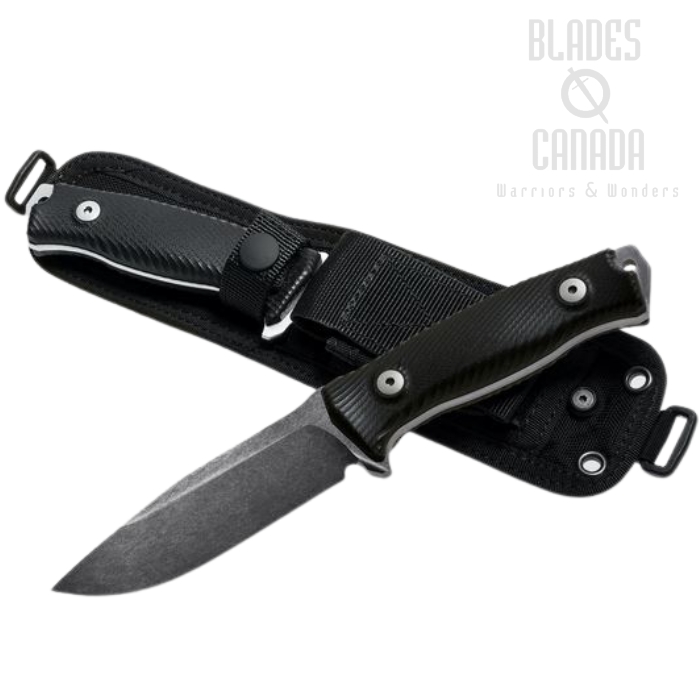Lion Steel M5 Fixed Blade Knife, Sleipner Black SW, G10, Cordura Sheath, M5B G10